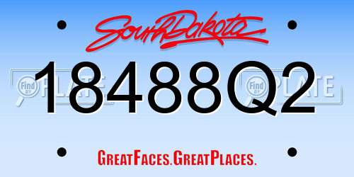 18488Q2 South Dakota License Plate