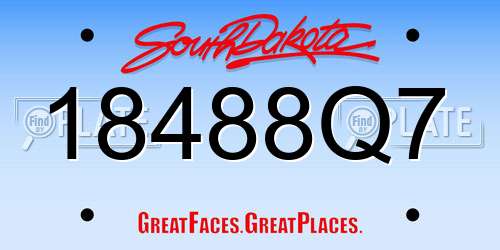 18488Q7 South Dakota License Plate