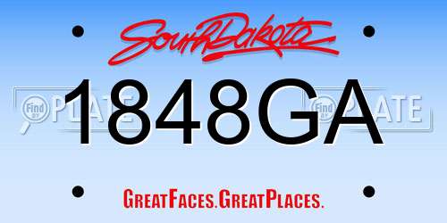 1848GA South Dakota License Plate