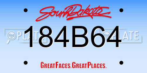 184B64 South Dakota License Plate