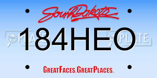 184HEO South Dakota License Plate