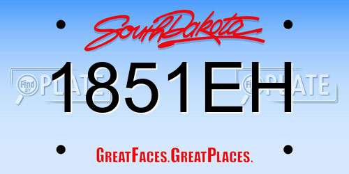 1851EH South Dakota License Plate