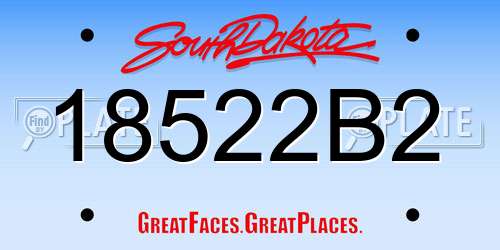18522B2 South Dakota License Plate