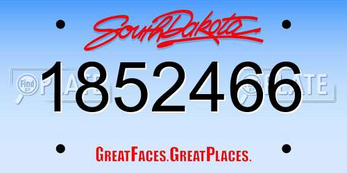 1852466 South Dakota License Plate