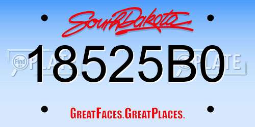18525B0 South Dakota License Plate