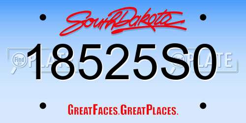 18525S0 South Dakota License Plate