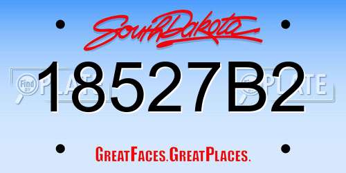 18527B2 South Dakota License Plate