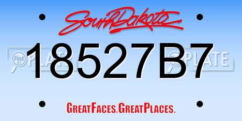 18527B7 South Dakota License Plate