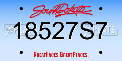 18527S7 South Dakota License Plate