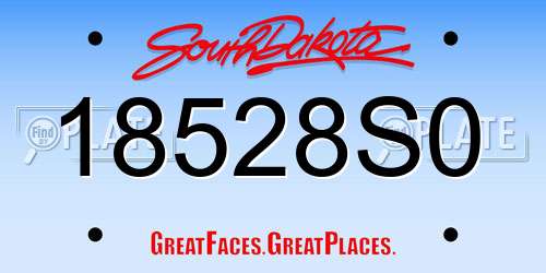 18528S0 South Dakota License Plate