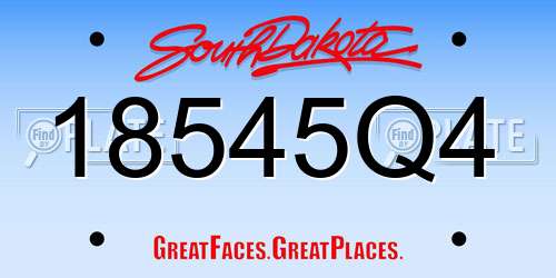 18545Q4 South Dakota License Plate