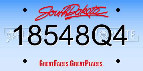 18548Q4 South Dakota License Plate