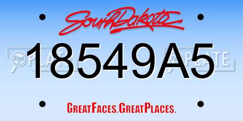 18549A5 South Dakota License Plate