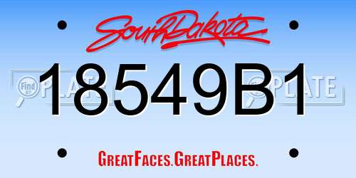 18549B1 South Dakota License Plate
