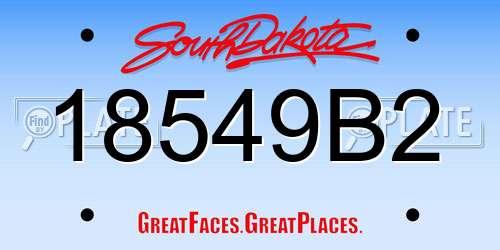 18549B2 South Dakota License Plate