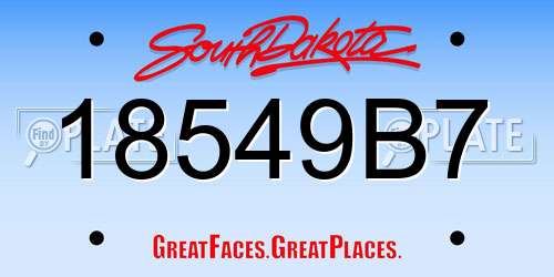 18549B7 South Dakota License Plate