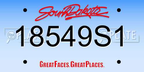 18549S1 South Dakota License Plate