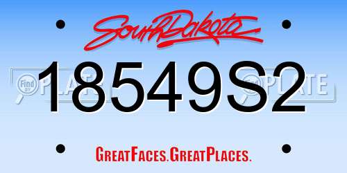 18549S2 South Dakota License Plate