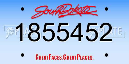 1855452 South Dakota License Plate