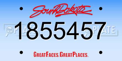 1855457 South Dakota License Plate