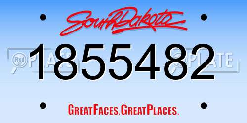 1855482 South Dakota License Plate