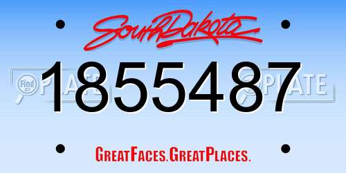 1855487 South Dakota License Plate