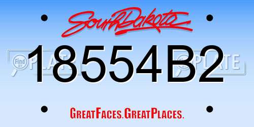 18554B2 South Dakota License Plate