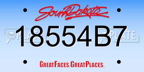 18554B7 South Dakota License Plate