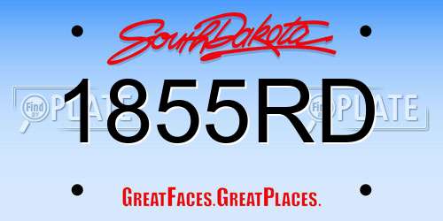 1855RD South Dakota License Plate
