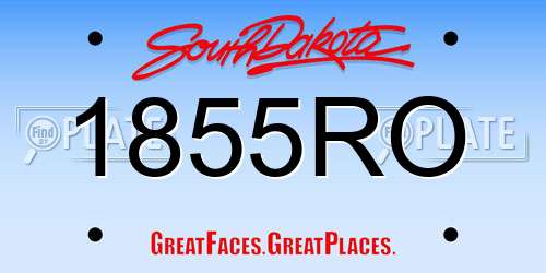 1855RO South Dakota License Plate