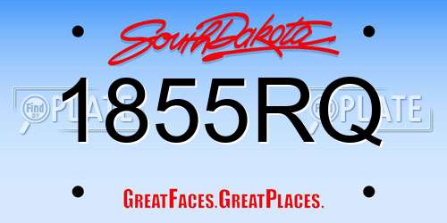 1855RQ South Dakota License Plate