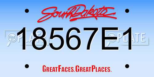 18567E1 South Dakota License Plate