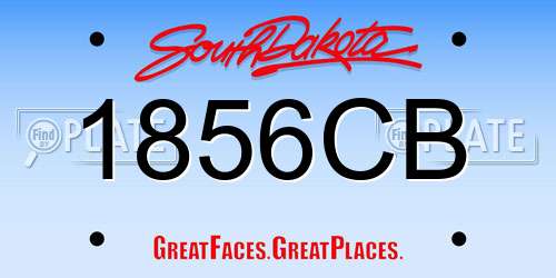 1856CB South Dakota License Plate