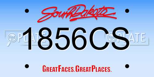 1856CS South Dakota License Plate