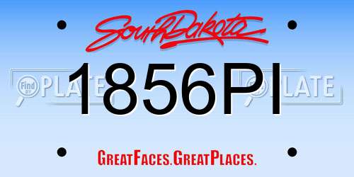 1856PI South Dakota License Plate