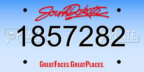 1857282 South Dakota License Plate