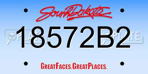 18572B2 South Dakota License Plate