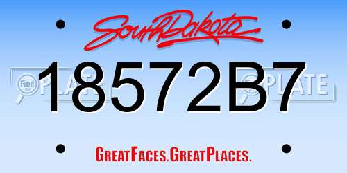 18572B7 South Dakota License Plate