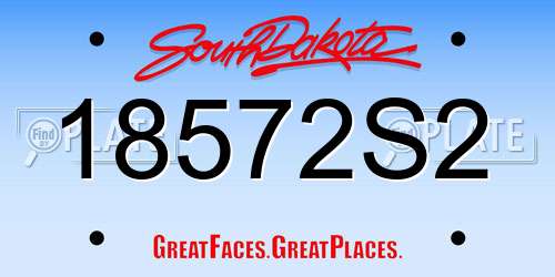 18572S2 South Dakota License Plate