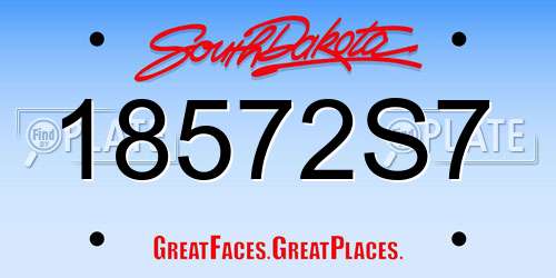 18572S7 South Dakota License Plate