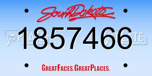 1857466 South Dakota License Plate