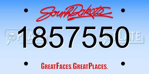 1857550 South Dakota License Plate
