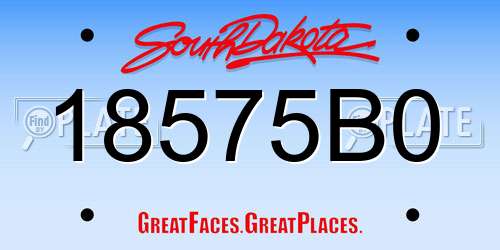 18575B0 South Dakota License Plate