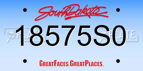 18575S0 South Dakota License Plate