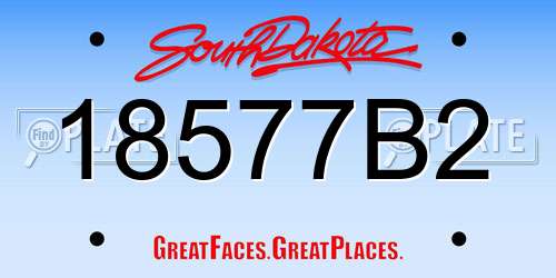 18577B2 South Dakota License Plate