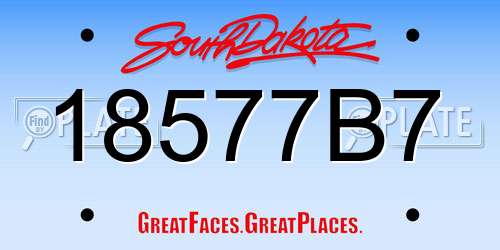 18577B7 South Dakota License Plate