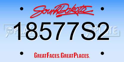 18577S2 South Dakota License Plate
