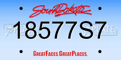 18577S7 South Dakota License Plate