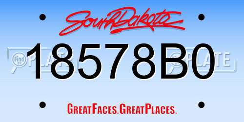 18578B0 South Dakota License Plate