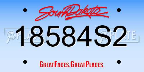 18584S2 South Dakota License Plate